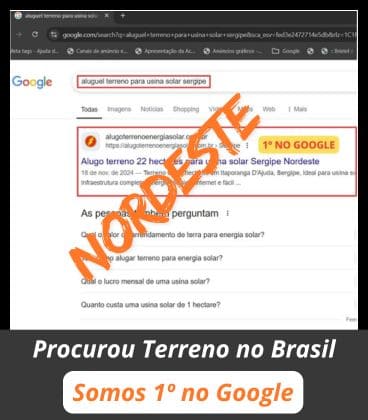 Terreno Nordeste, primeiro lugar google