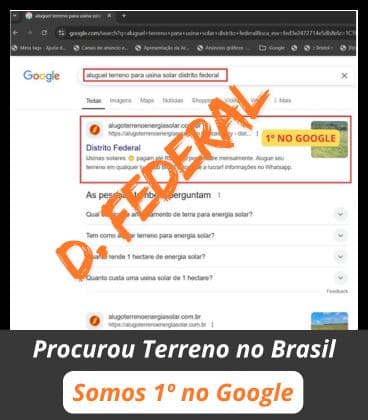 Terreno Distrito Federal, primeiro lugar google