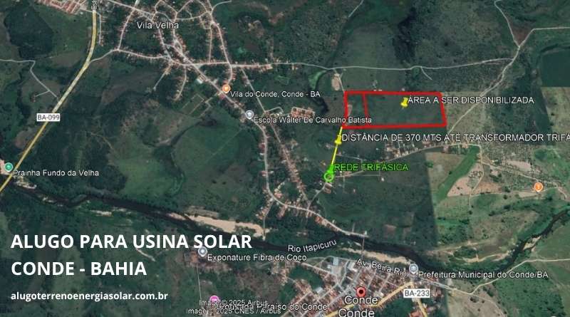Alugo terreno energia solar em Conde Bahia